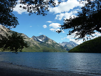 waterton lake, Alberta, Kanāda, ezers, kalns, daba, scenics
