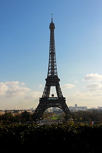 City, Eiffeltårnet, vartegn, udendørs, Paris, Sky, skyskraber