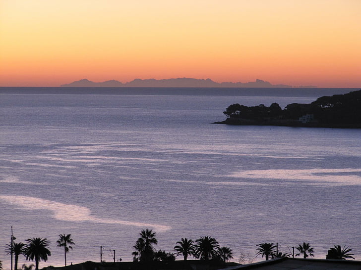 Korsika, Sonnenaufgang, Côte d ' Azur, Sonnenlicht, Seenlandschaft, Horizont
