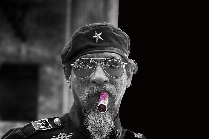 havana, cigar, black and white, cap, star, man, original