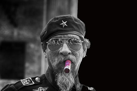 Havana, sigaar, zwart-wit, GLB, ster, man, Origineel