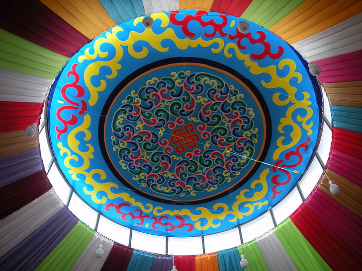 yurts, colorido, cúpula