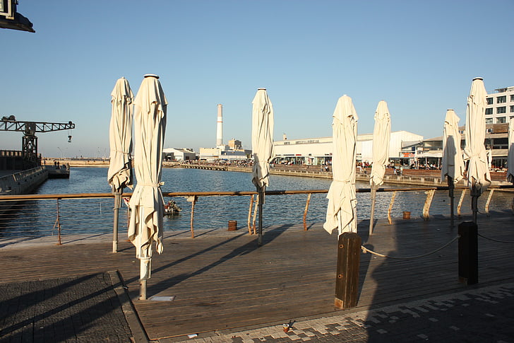 tel-aviv, Israel, Mediterrània, sol, Portuària, Jaffo, Port