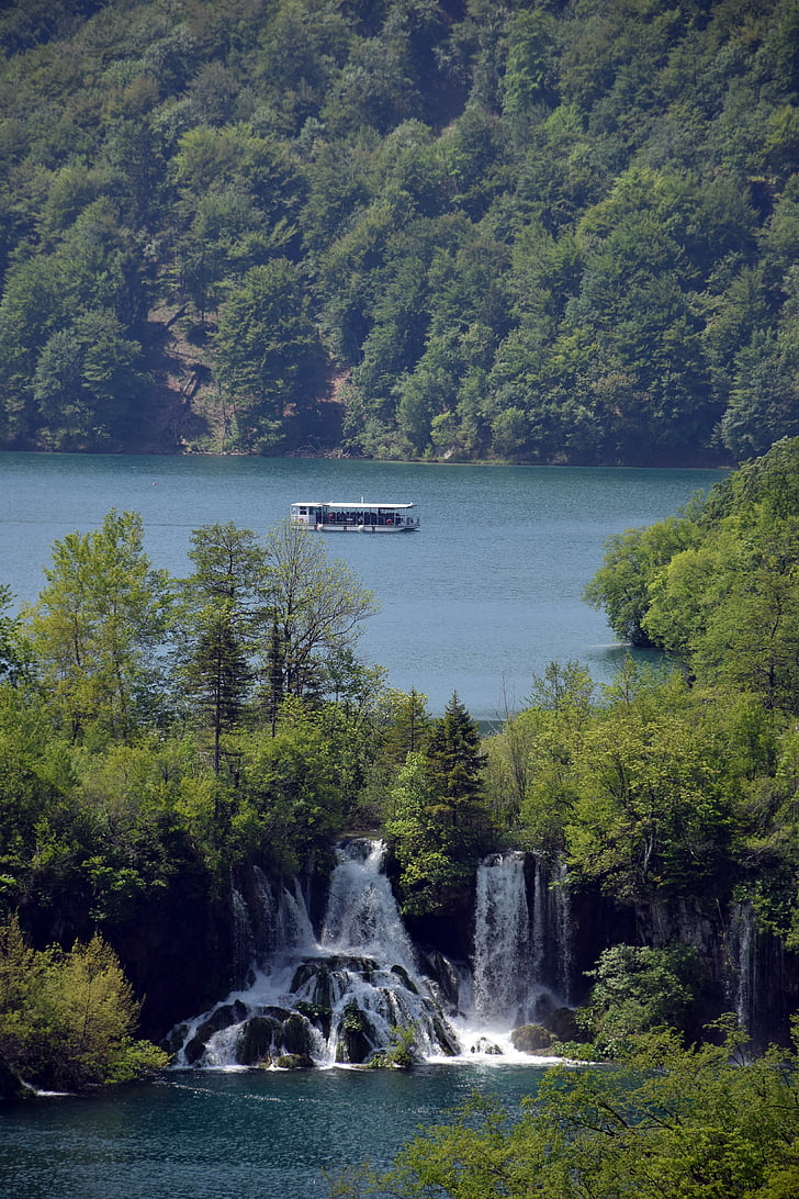 plitvice national park, waterfall, water, green, croatia, plitvice, landscape