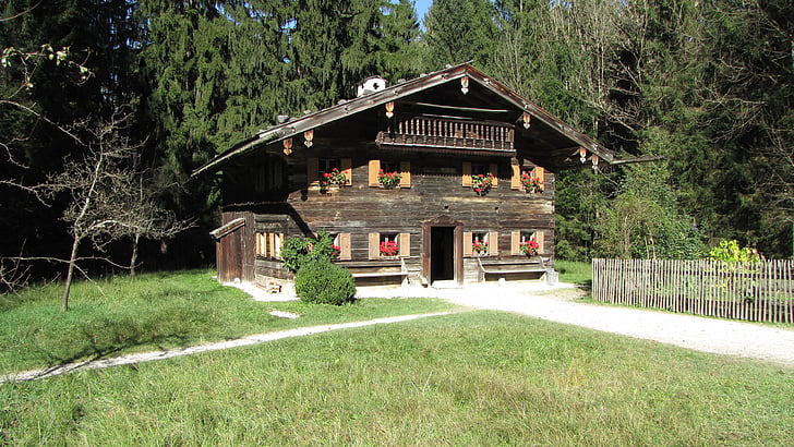 rumah, liburan, bangunan, Alpine, Austria, Salzburg, kayu - bahan