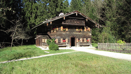 Strona główna, wakacje, budynek, alpejska, Austria, Salzburg, drewno - materiał