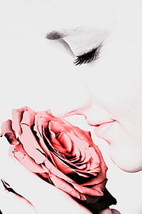 naine, roosid, inimesed, portree, Makro, Armastus, lõhn