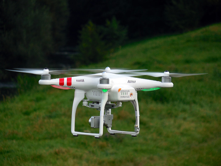 quadrocopter, propell, modell, rotorer, drone, fly, flygende maskin