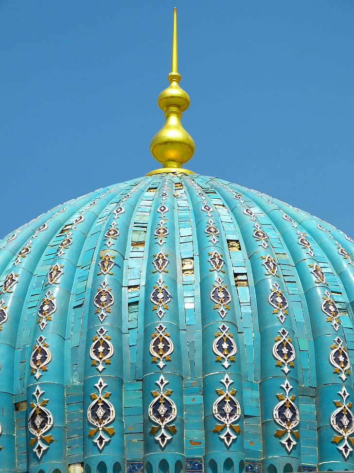 kubah, biru, Masjid, Makam, ubin, keramik, Uzbekistan