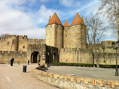 carcassone, 城堡, 法国, 具有里程碑意义, 中世纪, 旅游, 古代