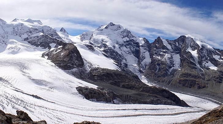 Panorama, hory, alpské, krajina, sníh, aplikace Outlook, Příroda