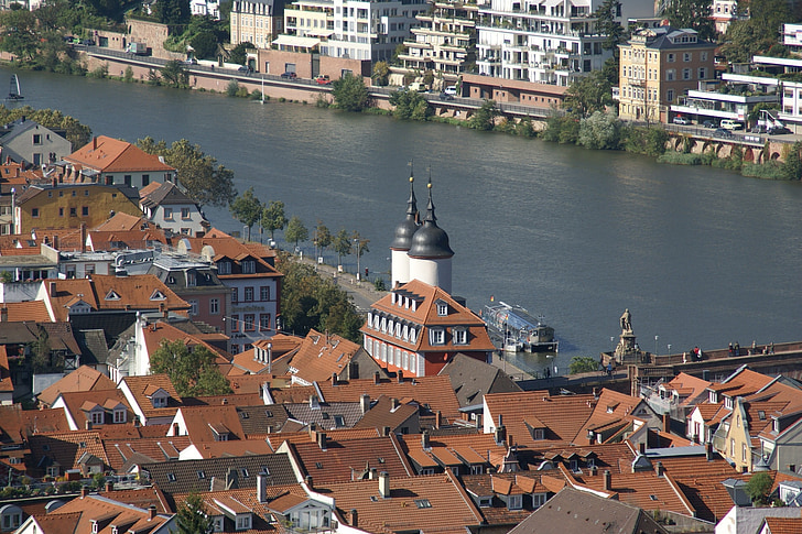 Heidelberg, Saksamaa, Vaade, City, jõgi, Neckar, brückentor