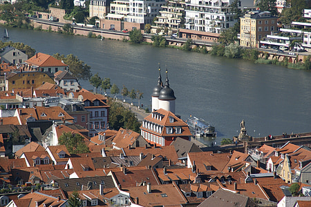 Heidelberg, Almanya, Görünüm, Şehir, nehir, Neckar, brückentor