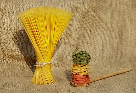 noodles, pasta, yellow, colorful, raw, food, carbohydrates