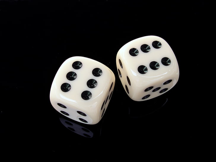 čierno-biele, detail, kocka, kocky, kocky, hazard, hazardné hry