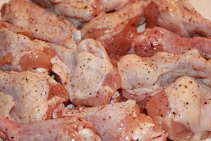 salted, peppered, chicken, legs, chicken legs, raw, raw chicken