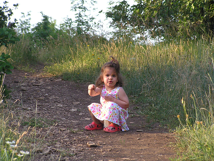 Balatonfüred, liten flicka, naturen