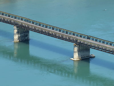 Albánia, híd, balkáni, Shkodër, folyó, épület, kapcsolat