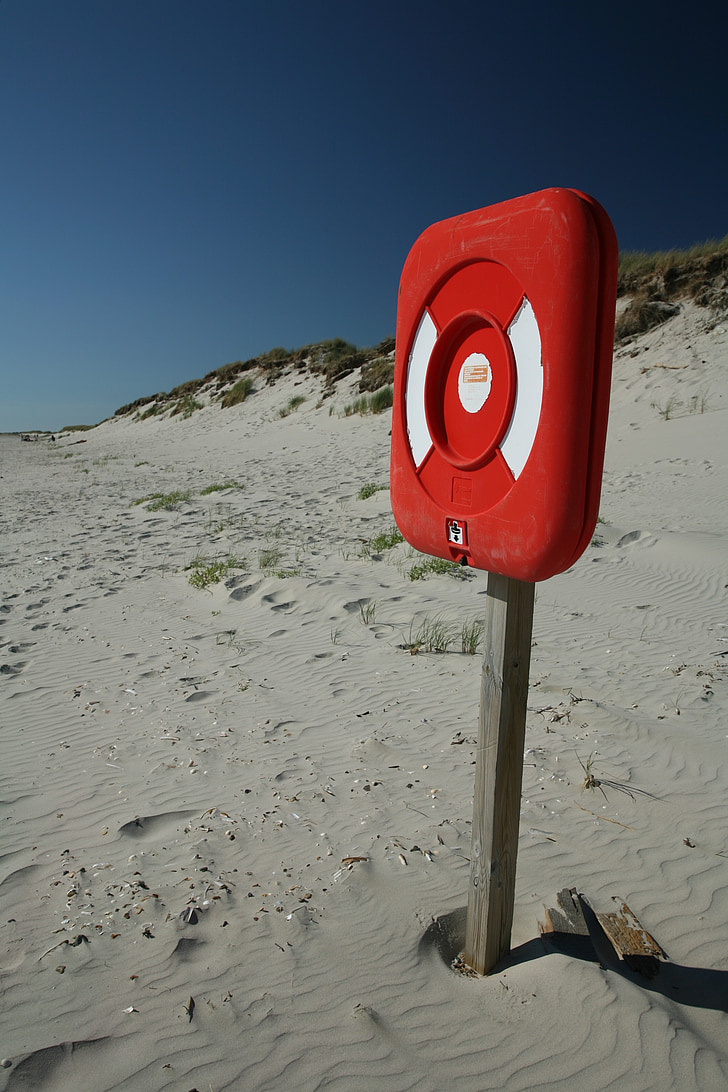 praia, Estação de resgate, divorciou-se, dunas, Dinamarca