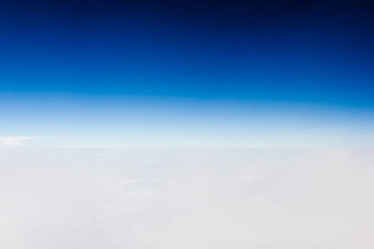 virš, iš lėktuvo, oro, atmosfera, fono, mėlyna, debesys