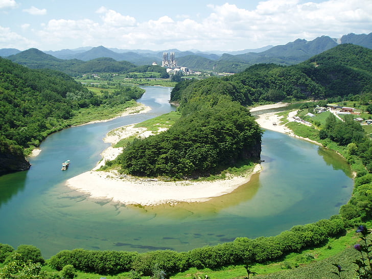 terenul din peninsula coreeană, Donggang, Gangwon-do, youngwol