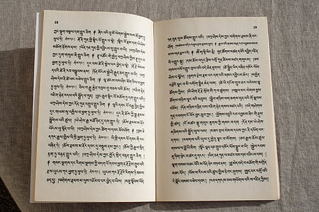 knjiga, Tibetanski, čitanje, jezik, znakova, otvoriti knjigu, calligrathy