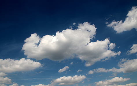 雲, クラウド, 積雲の雲, ブルー, スティール ブルー, 日当たりの良い, 美しい