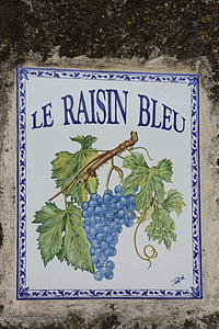 plaque, raisin, France, enseigne