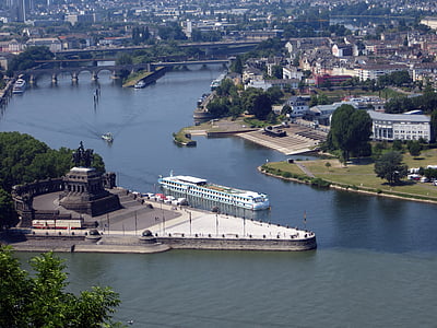 Koblenz, tyska hörnet, Mosel, Rhen, monumentet, Kaiser wilhelm monument, landmärke