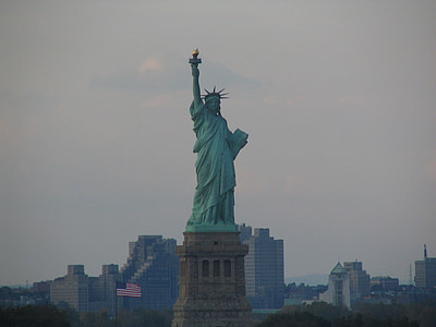 Статуята на свободата, Ню Йорк Харбър, пристанище, Либърти, исторически, Паметник