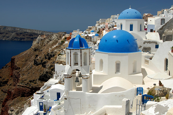 Santorini, Görögország, építészet, Kükládok, Kükládok-szigetek, Oia, Égei-tenger