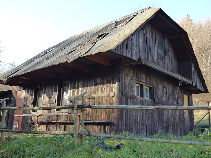 Cottage, capanna, montagne, Vacanze, gioventù, Bieszczady, cottage di legno