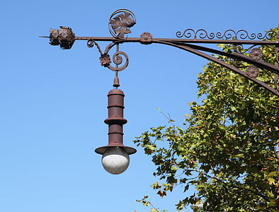 lantern, historic street lighting, lighting, light, lamp, street lamp, schmie­de­ei­sern