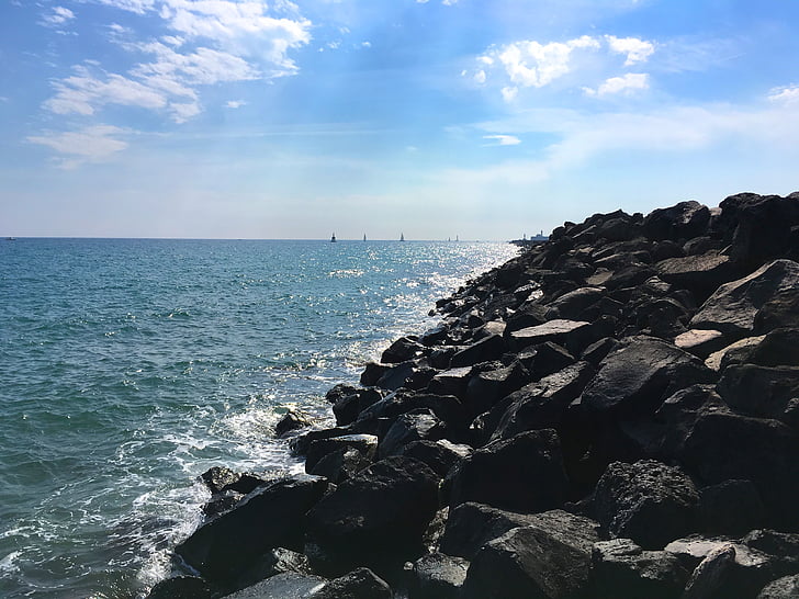 stones, sea, water, rock