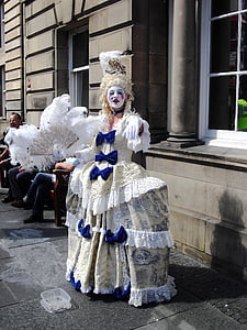 Edinburgh, frynser, Street, performer, Festival