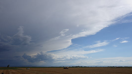 Wetterfront, Felder, Ernte, Himmel, Wolken, Sturm, Italien