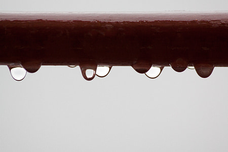 雨, 滴灌, 雨滴, 灰色, 湿法, 水一滴, 栏杆