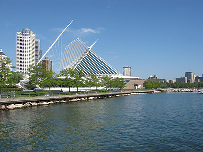 Milwaukee, museet, Wisconsin, staden, arkitektur, byggnad, stadsbild