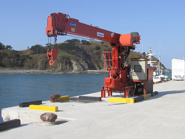 crane, coastal, battery, facilities, beach