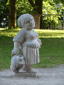 dwarf, gnome, figure, sculpture, globe, zwergelgarten, mirabell gardens