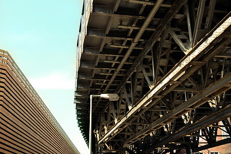 brug, viaduct, het platform, stad, stedelijke, lantaarnpaal