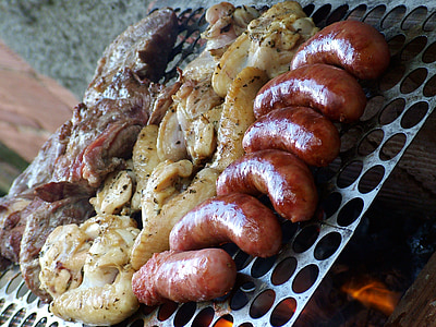 barbecue, saucisse, petite aile, viande, alimentaire, grille