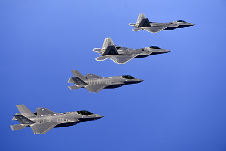 στρατιωτική Ράπτορς, αεριωθούμενα αεροπλάνα, f-22, αεροπλάνα, αεροπλάνα, μαχητές, που φέρουν