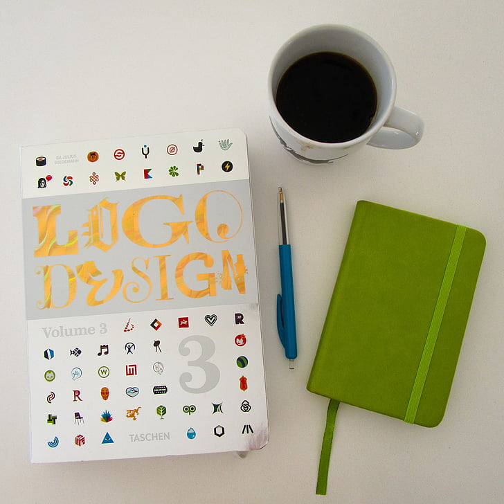 coffee, design, logo, notebook, lance, home office, business