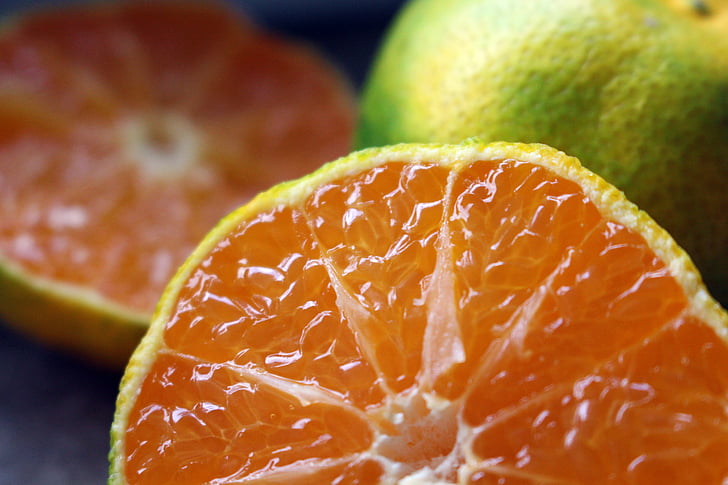 žalia tikrojo mandarino, Citrusiniai vaisiai, mandarinai, valgyti, vaisių, sveikas, žalia