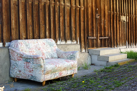 ghế sofa, Barn, cũ, gỗ