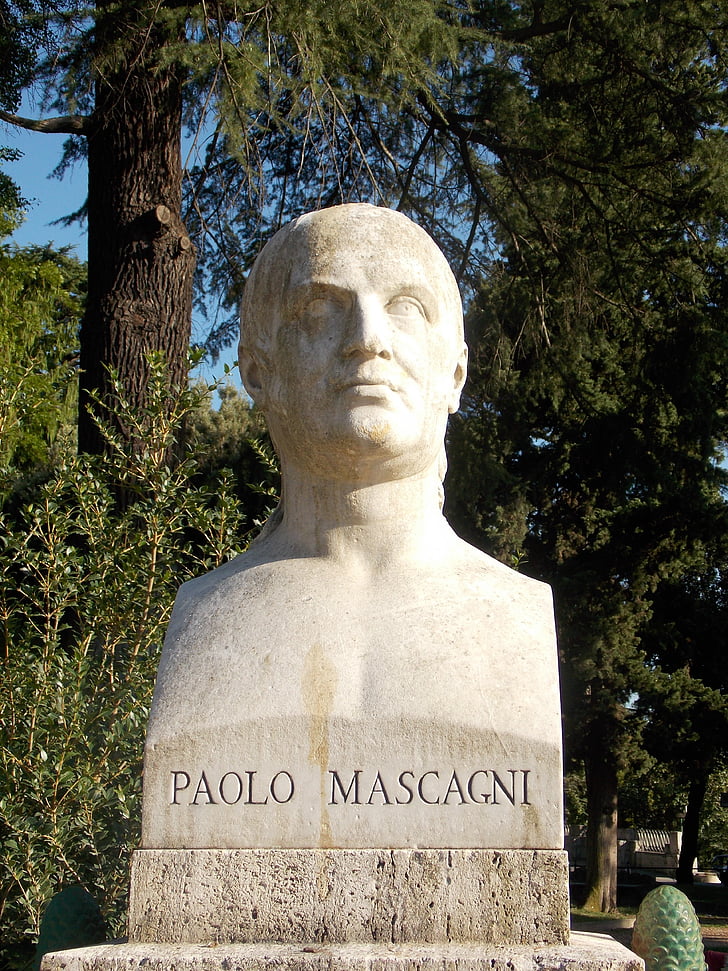 kunst, Rome, gezicht, beeldhouwkunst, oude, historische, Pietro Mascagni