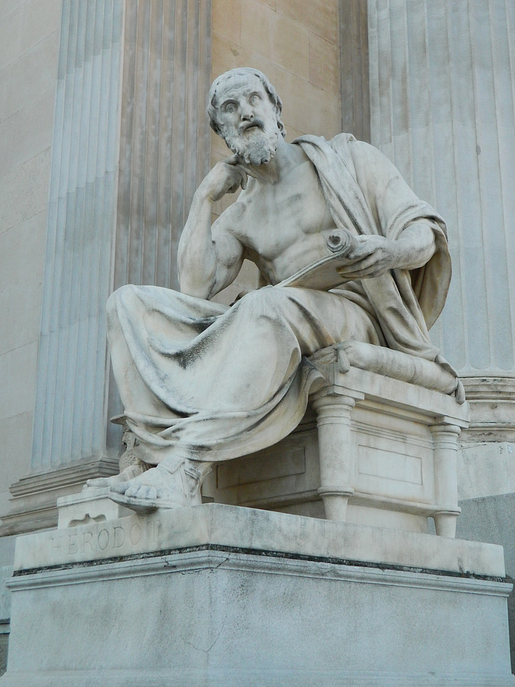 herodotus, the statue of, philosopher, antiquity