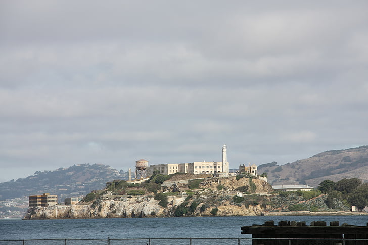Alcatraz, San francisco, fängelse, Bay, fly