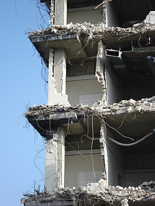 κατεδάφιση, ουρανοξύστης, κατεδαφίστηκε, σπασμένα, καταστρέφονται, αιφνίδια διακοπή λειτουργίας, τοποθεσία